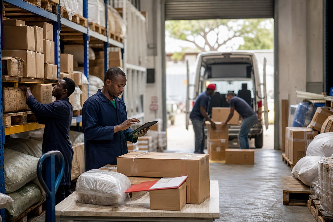 Goods staged for dispatch